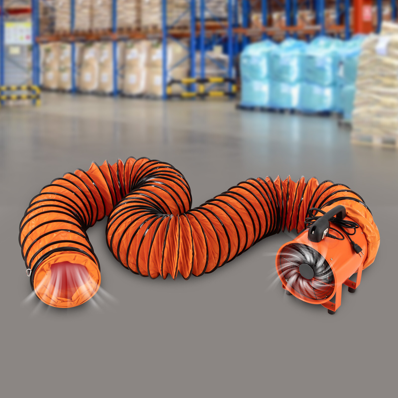 10″ Extractor Fan Blower Duct Hose Ventilator Portable Industrial Air Mover 10m