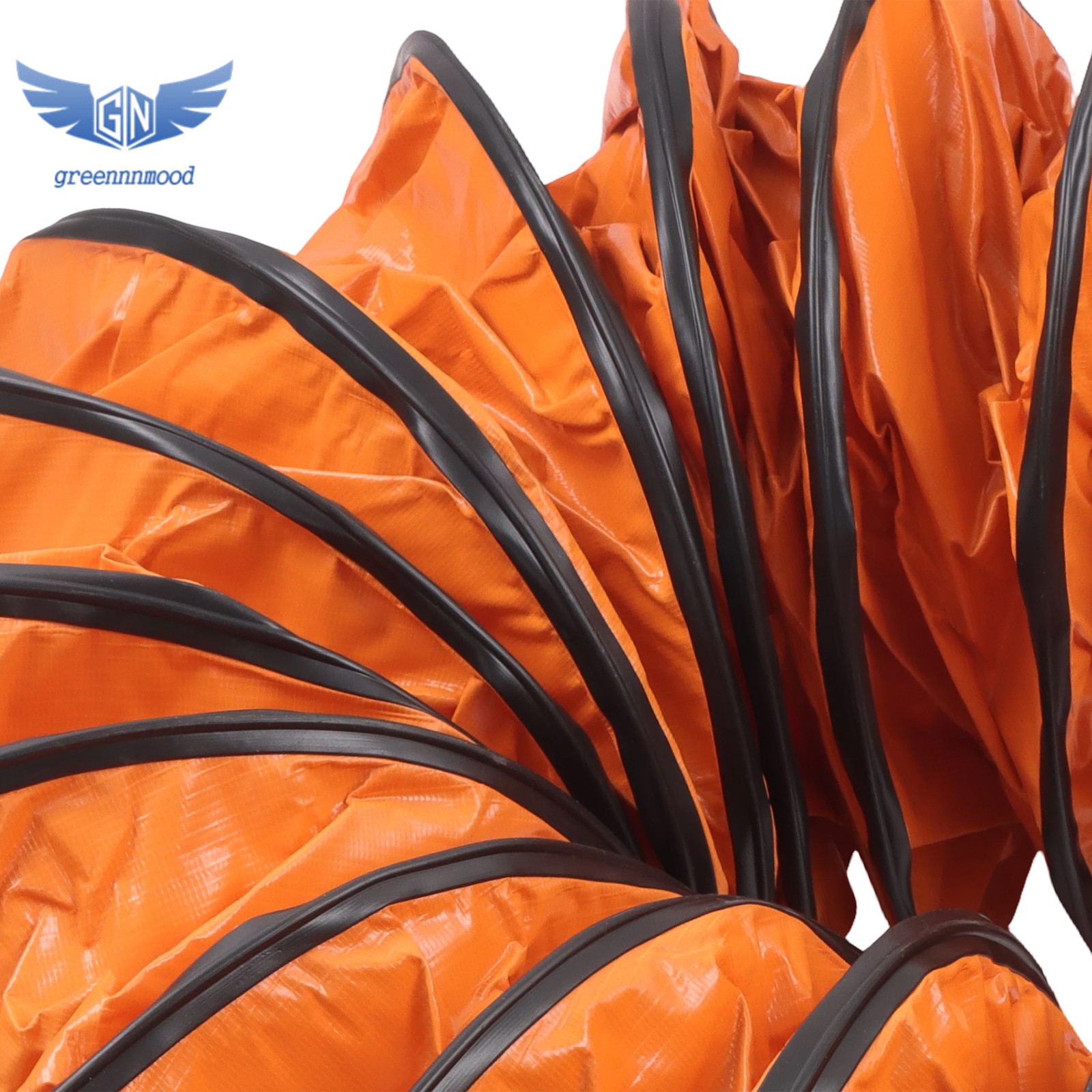 25ft L Φ12Inch PVC Flexible Duct Hosing Retardant with Adjustable Rope & D-Ring