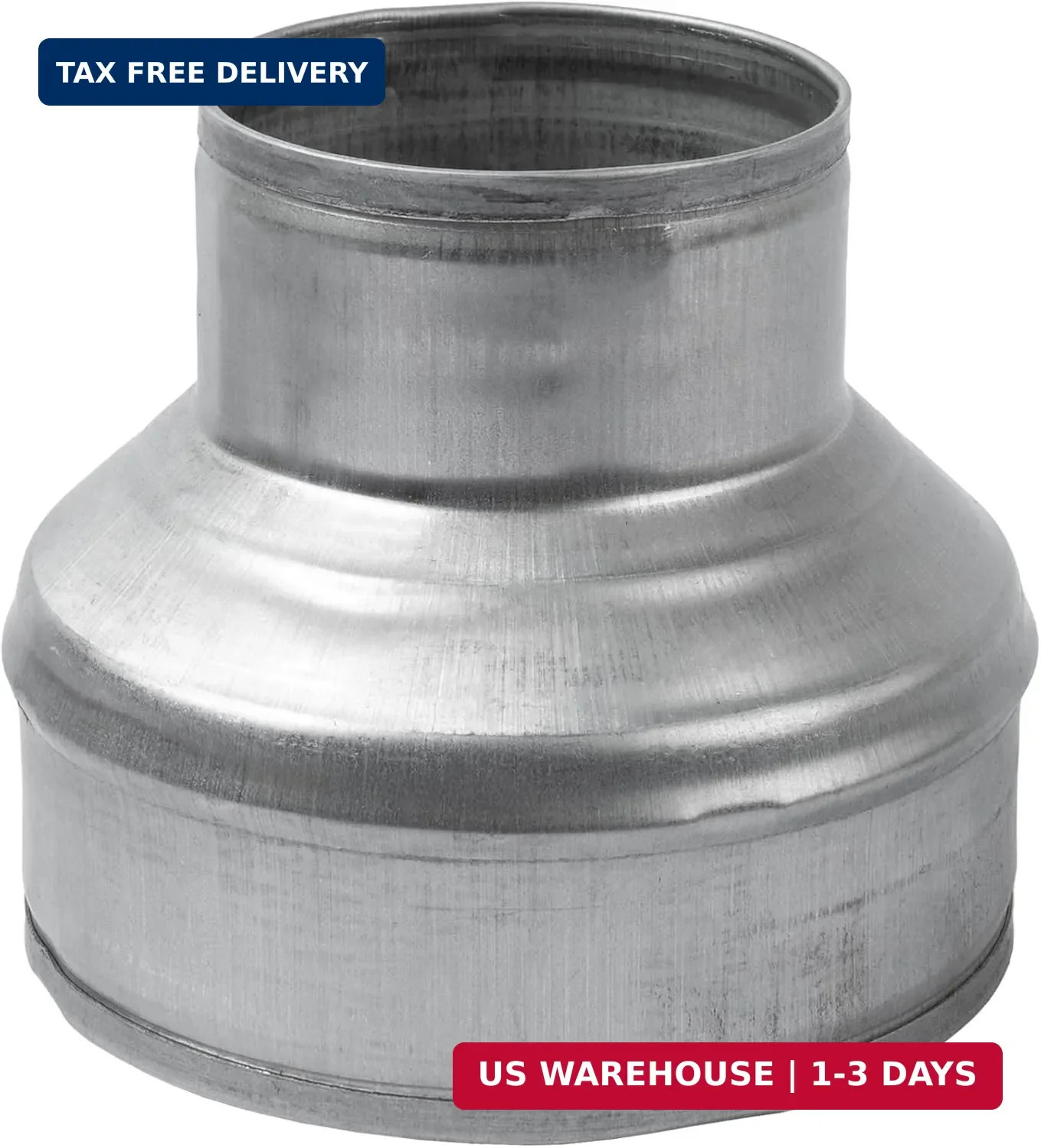 5″ to 3″ Inch Galvanized Steel Round Duct Reducer – Pipe Fitting Increaser Reduc