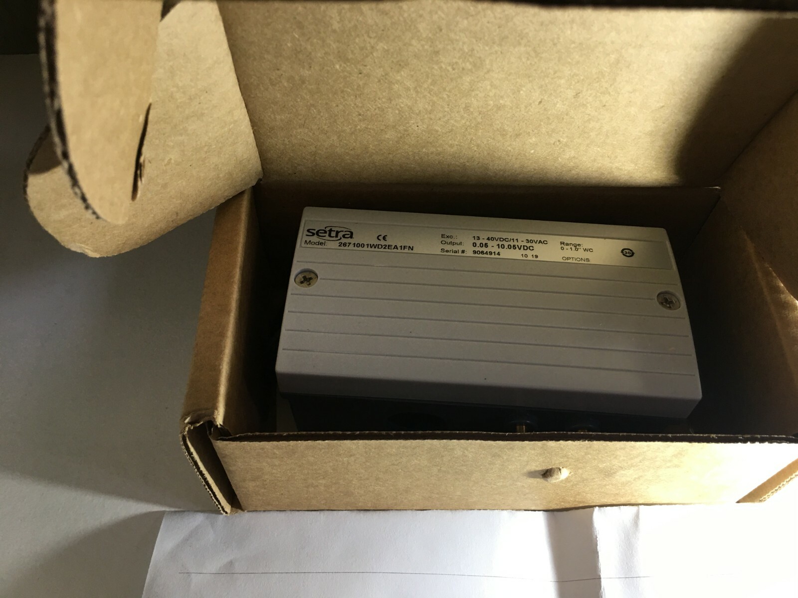 SETRA – MODEL 267-100IWD2EA1FN PRESSURE TRADUCER SENSE