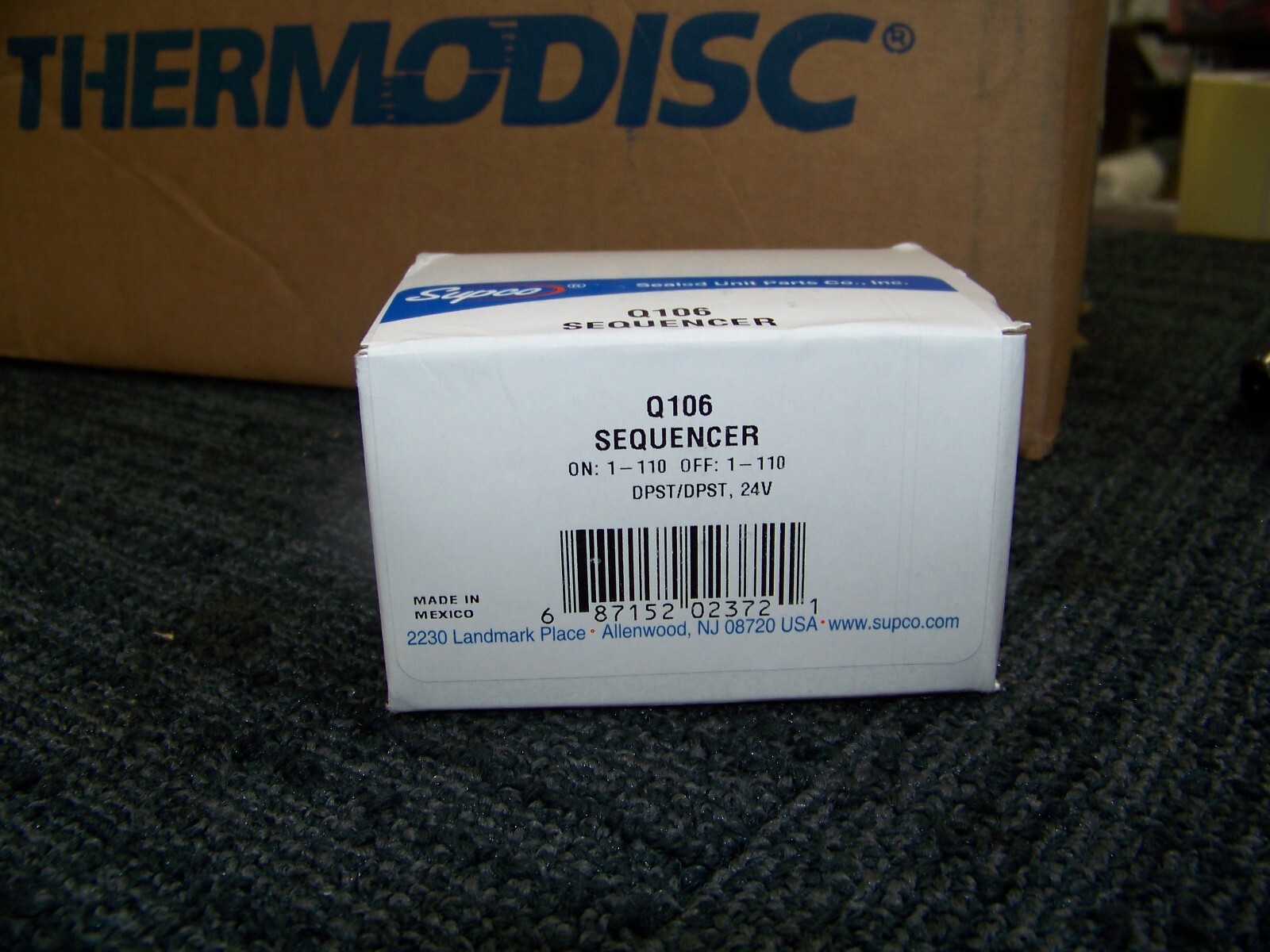 Supco Sequencer On 1-110 Off: 1-110 DPST/DPST 24V Q106 New