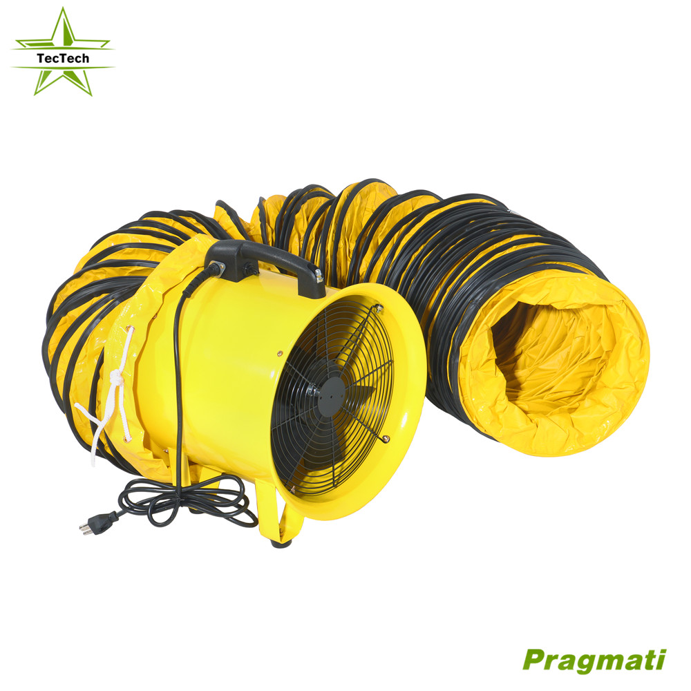 12In Heavy Duty Cylinder Axial Fan 2300CFM with 25FT Vinyl Hose Portable Blower