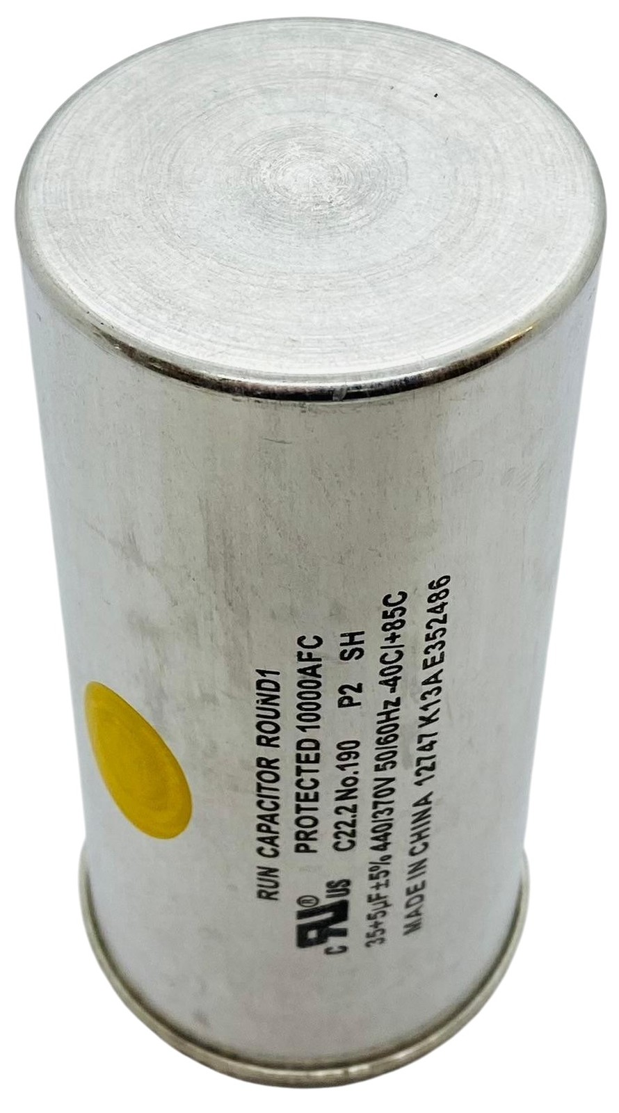 Dual Run Capacitor, Round, 35 + 5 Mfd., 440 Volt, CD35+5X440R