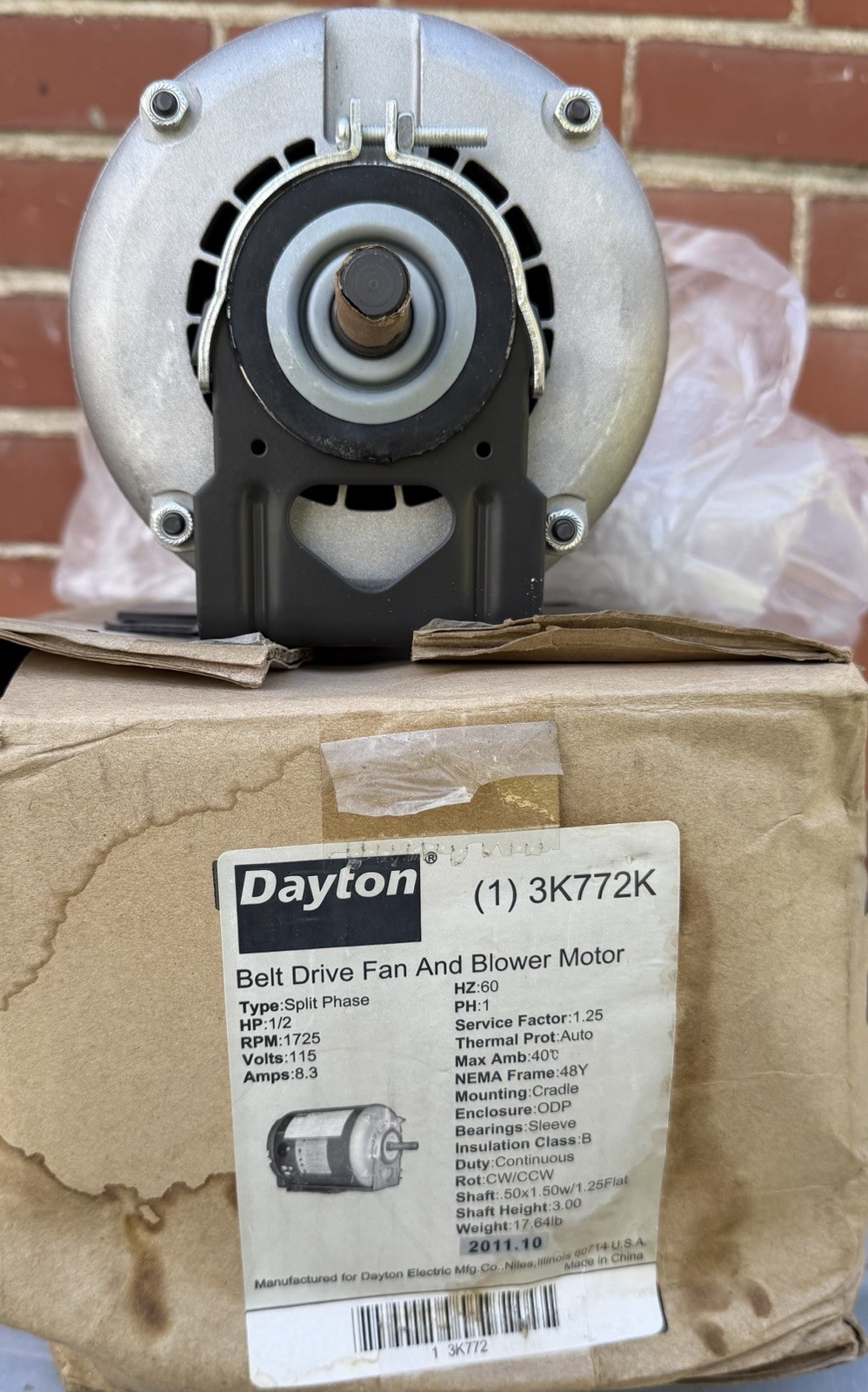 Dayton 3K772K Belt Drive Fan and Blower Motor EB-20130