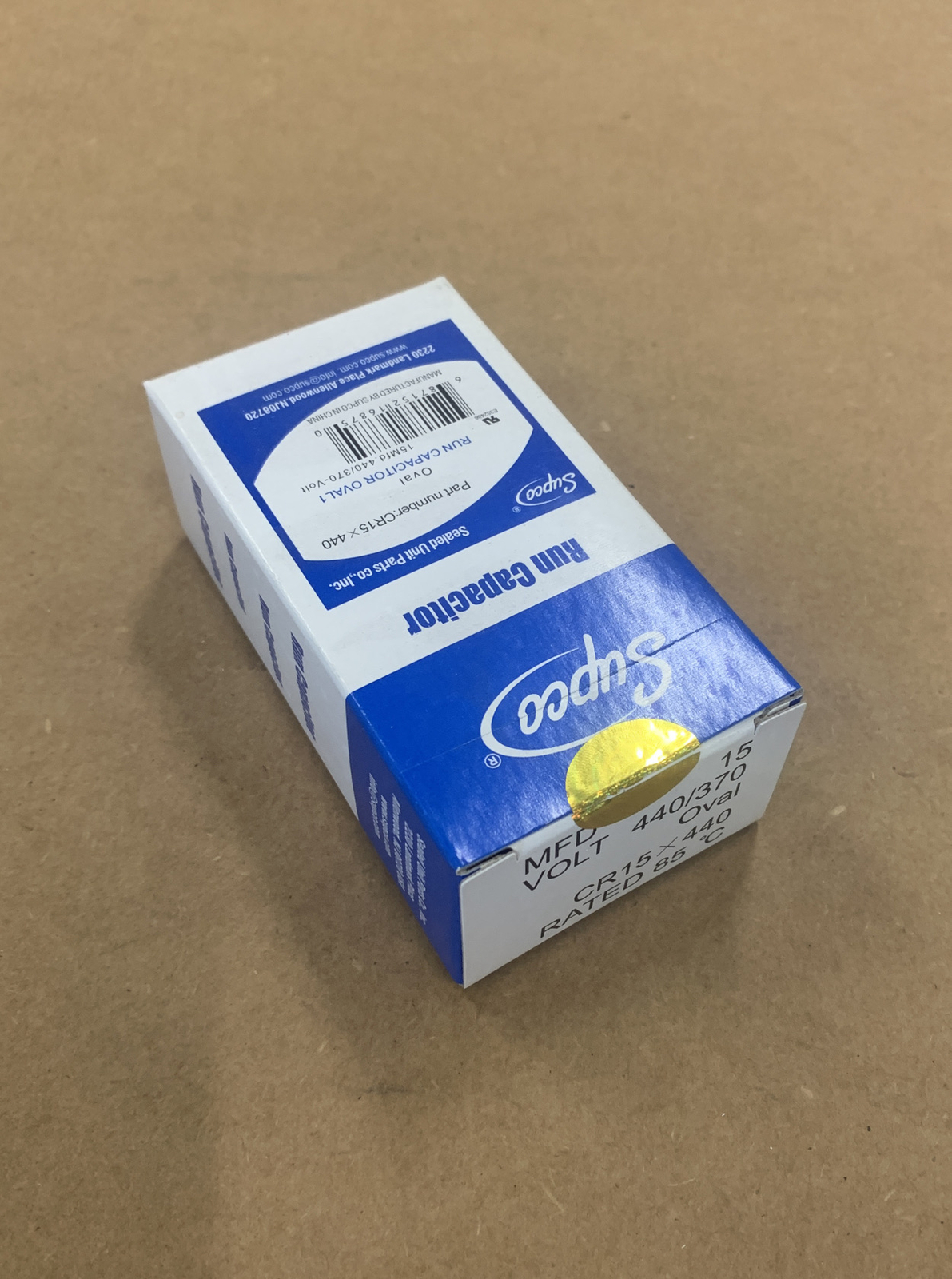 SUPCO CR15X440 OVAL RUN CAPACITOR (15MFD 440V)