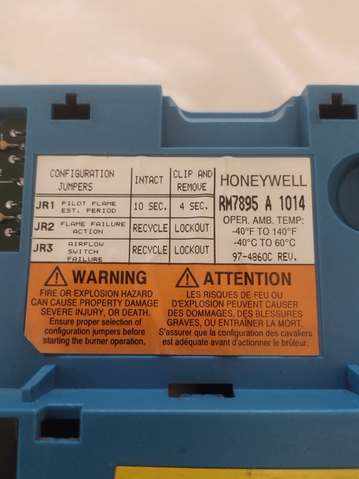 Honeywell RM7895 A 1014 Burner Control Complete System Tested Working