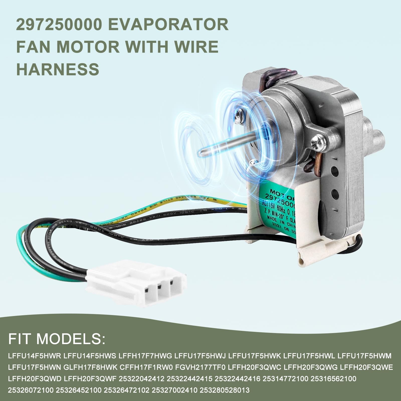 297309000 297250000 Refrigerator Evaporator Fan Motor Compatible with…