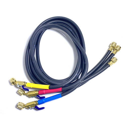 Yellow Jacket 29806 72in, 3 Pak, Plus II 1/4in Black Hoses w/ CPV ends