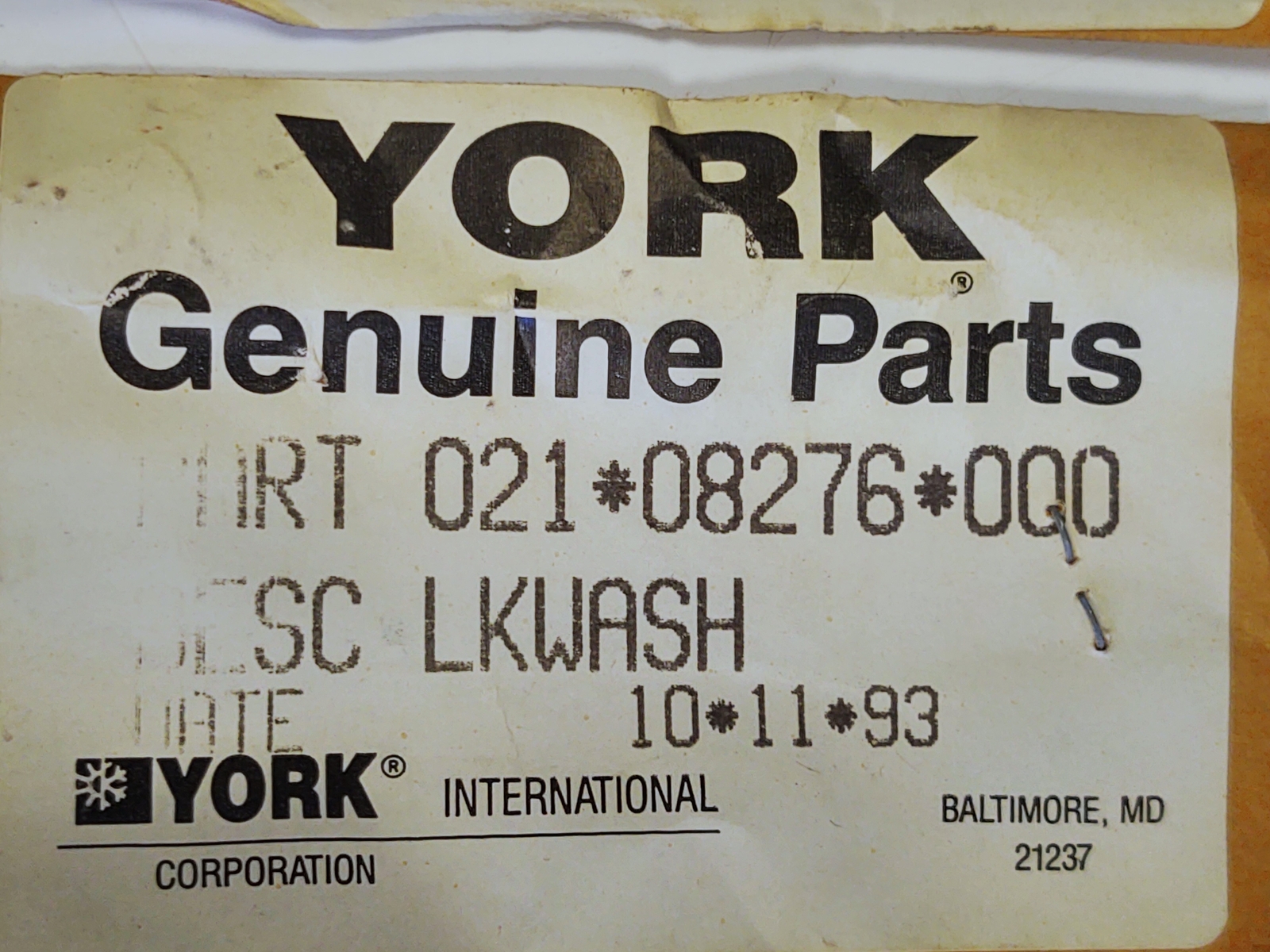 York XT-325 INDIKON Position/Temperature Sensor in NEMA 12 Enclosure (A604CH
