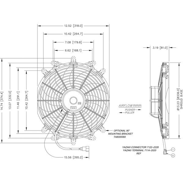 Maradyne M122k Cooling Fan, Reversible, 12 In. Dia., 12Vdc