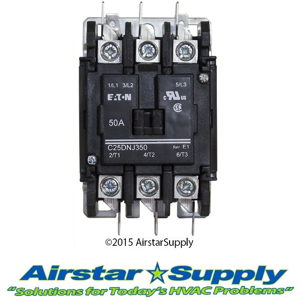 C25DNJ350A Eaton / Cutler Hammer Contactor – 50 Amp 3 Pole 110/120V Coil