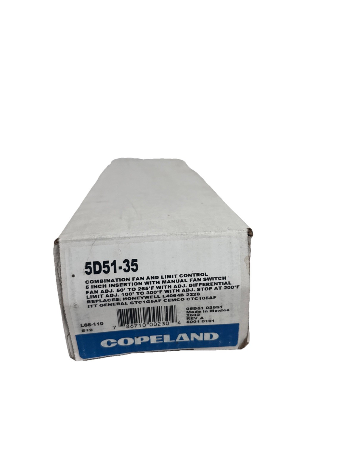White-Rodgers 5D51-35 Fan and Limit Controller, 50F to 265F Range