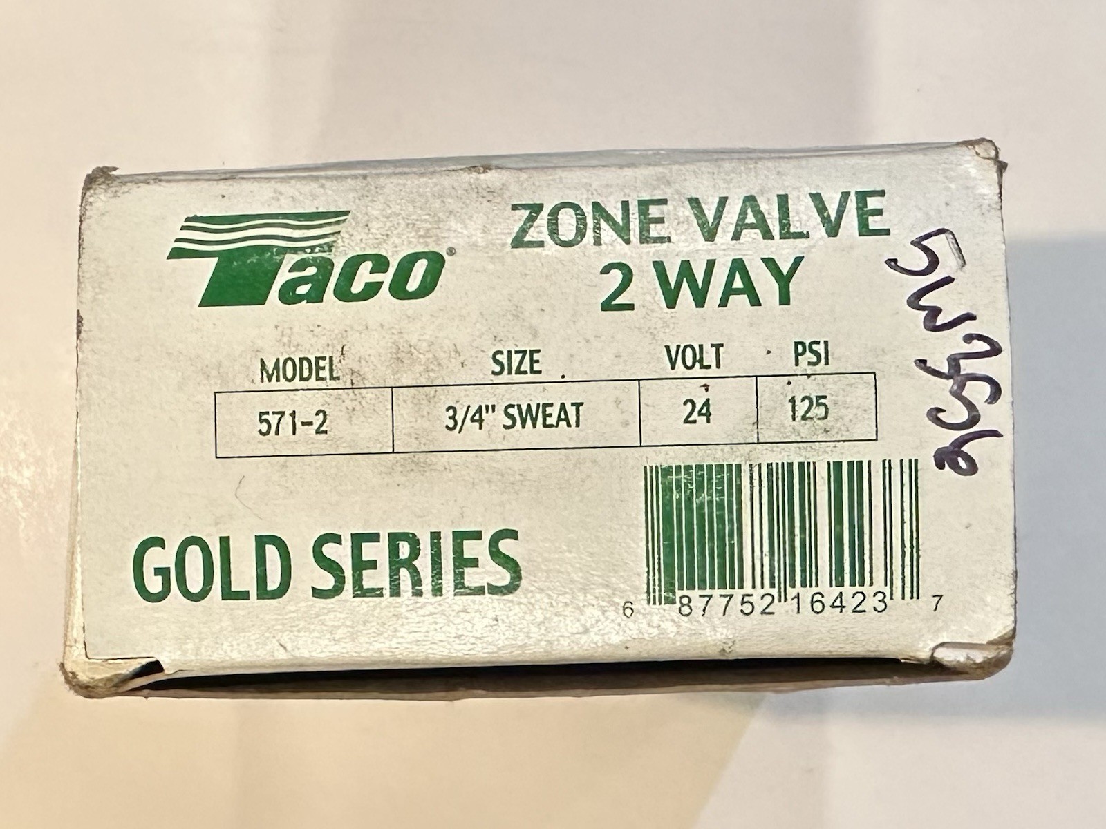 Taco Gold Series 2 Way Zone Valve Brass 571-2 3/4 Sweat 24V New Old Stock