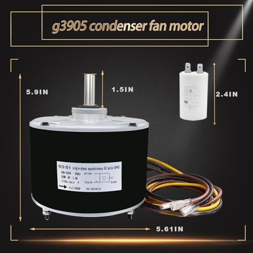 1/4 HP Condenser Fan Motor 1100 RPM 48 Frame 208-230V 1.4A for HVAC Systems