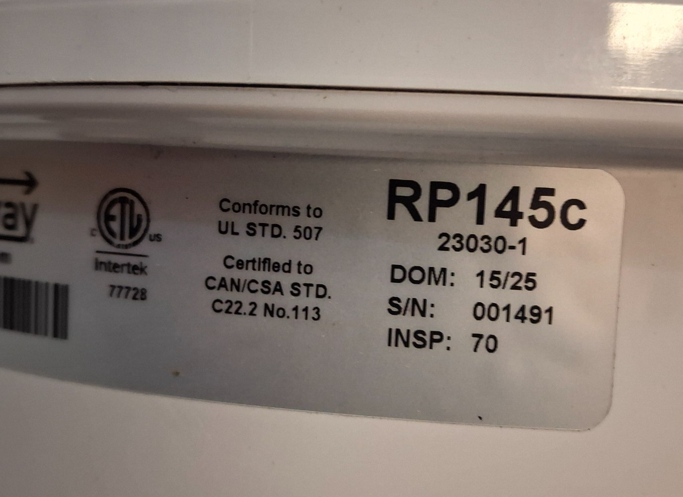 RadonAway RP145C Radon Fan 4.5″ OD 23030-1 White 120V 150CFM *READ*