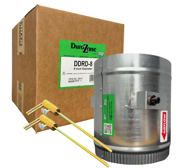 Durozone 8 inch round bypass barometric pressure relief damper