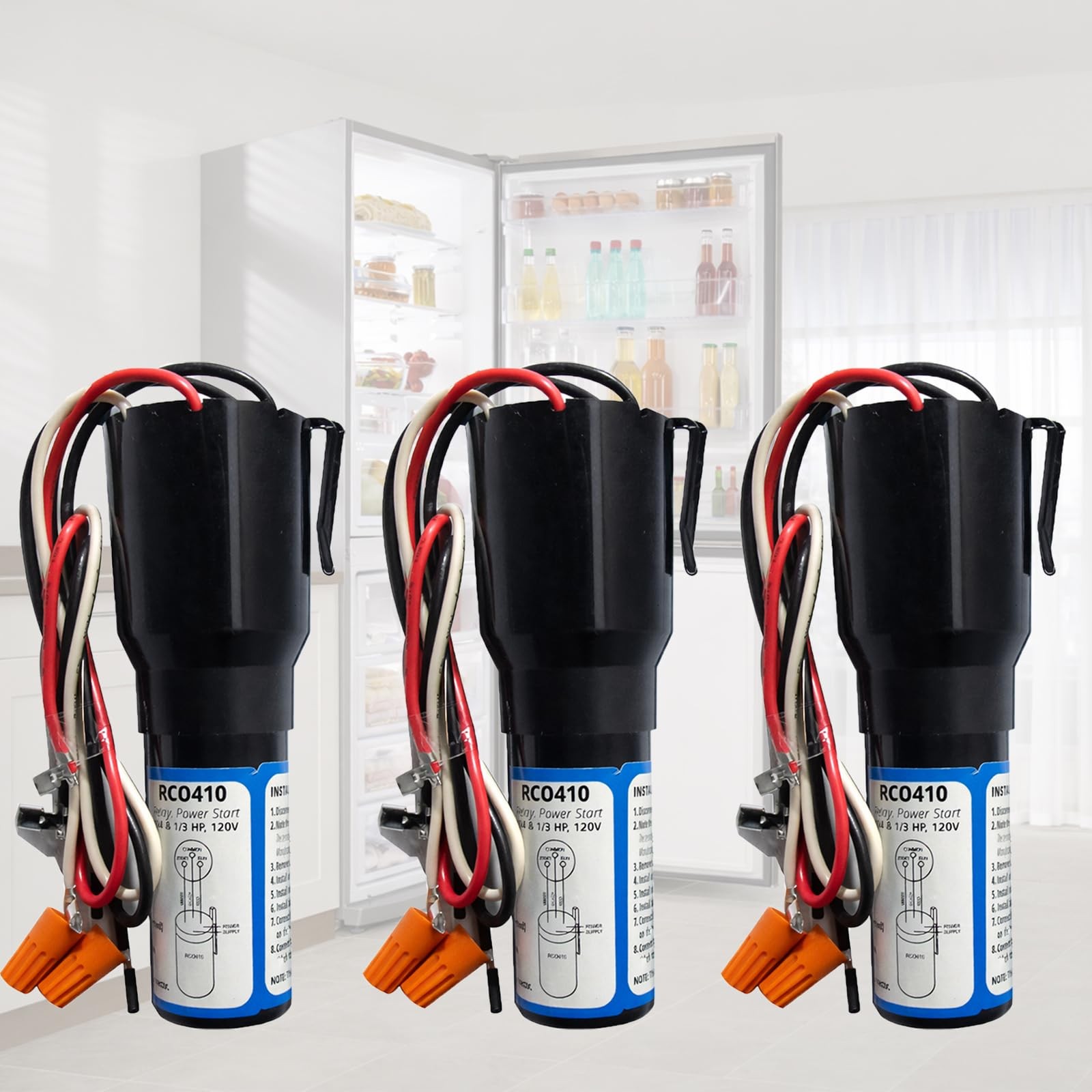 RCO410 3 in 1 Compressor Hard Start Capacitor Kit For Refrigerators &…