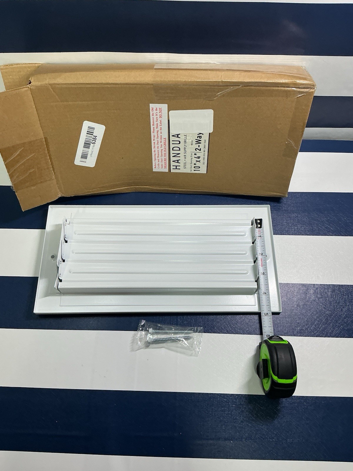Fits 10×4 Duct Opening 2 Way Steel Air Supply Diffuser, Register Vent Cover Whit