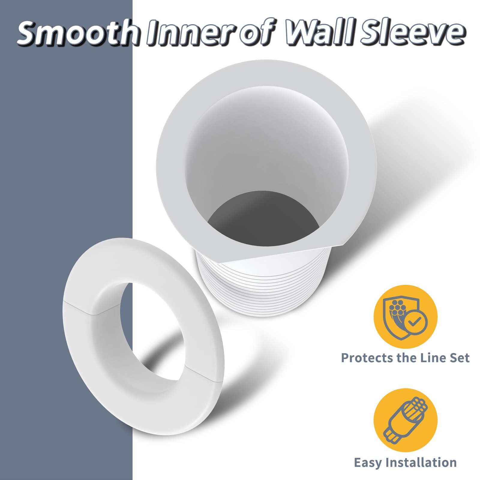 Flamorrow Mini Split Cover Wall Sleeve for Air Conditioning Line Set White