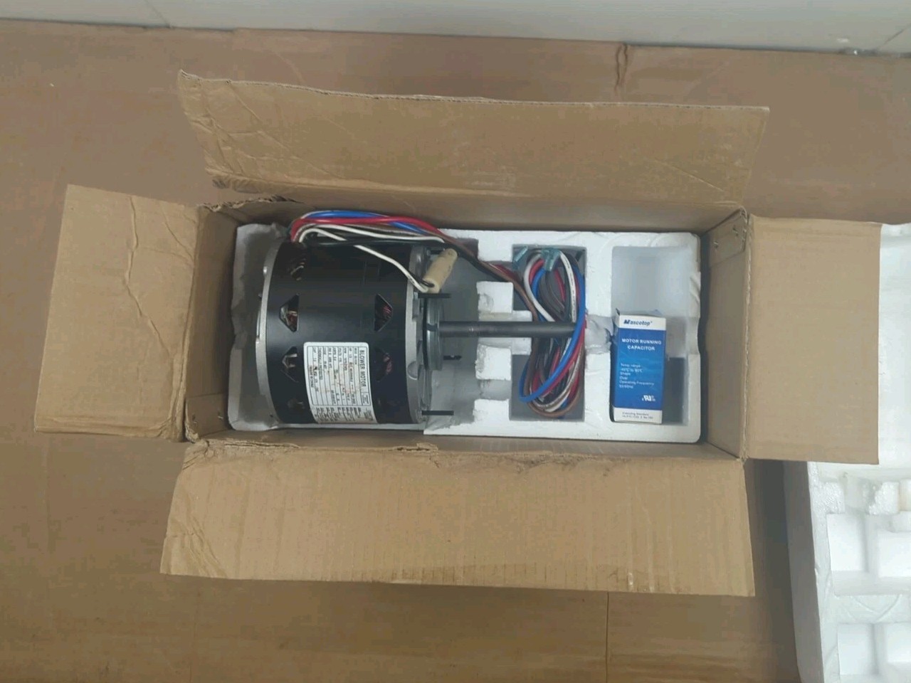 DL1036 Blower Motor 1/3 HP 1075 RPM 3-Speed 115V 4.9A 48 Frame Sleeve Bearing