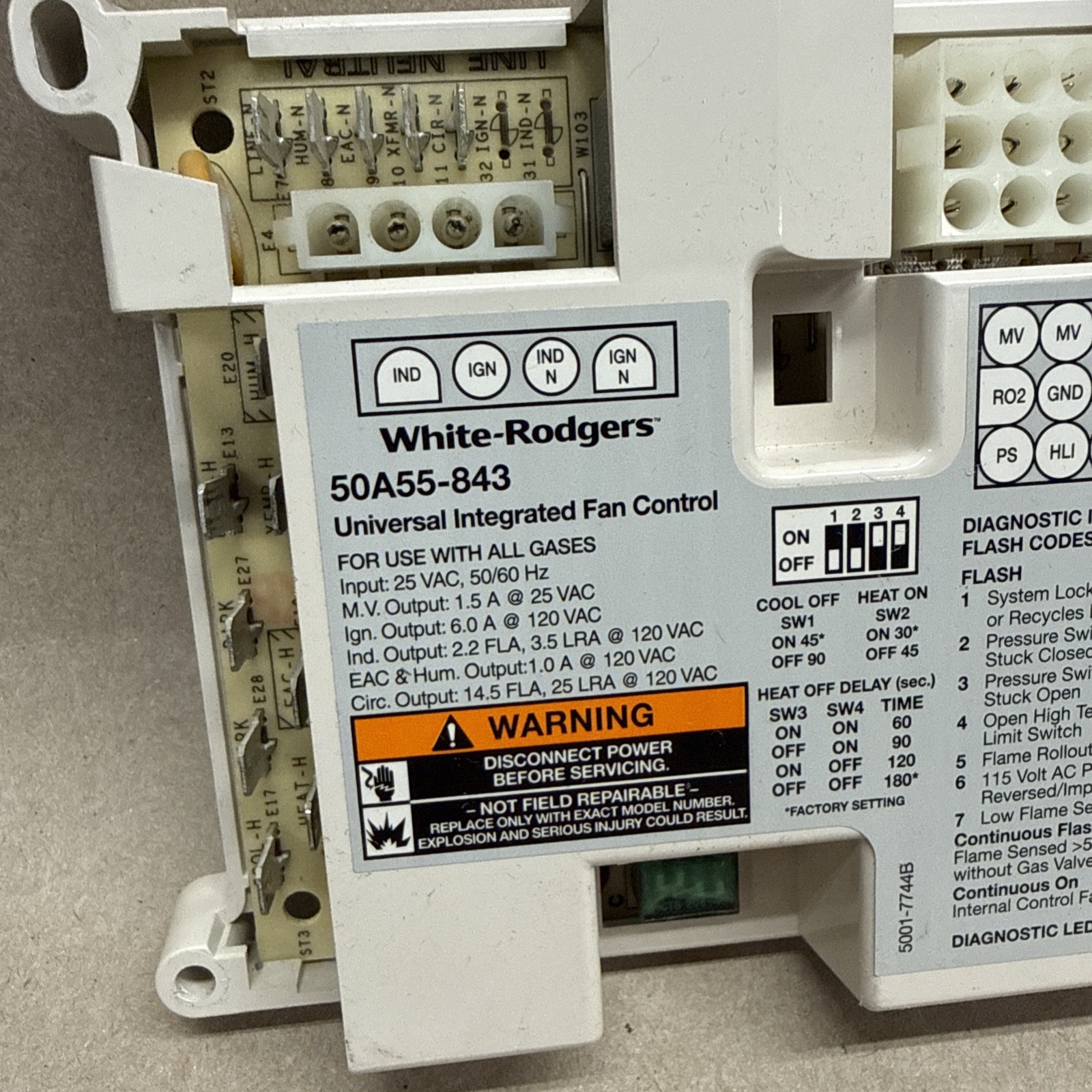GUARANTEED WORKING TESTED GOOD 50A55-843 Furnace Control Board B12