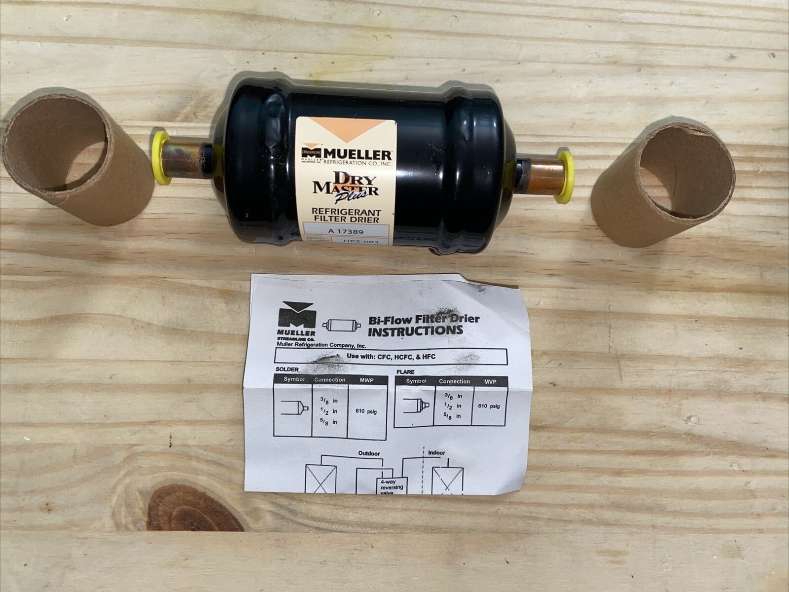 Mueller HPS-083 Dry Master Plus Bi-Flow Refrigerant Filter Drier 3/8″ A-17389