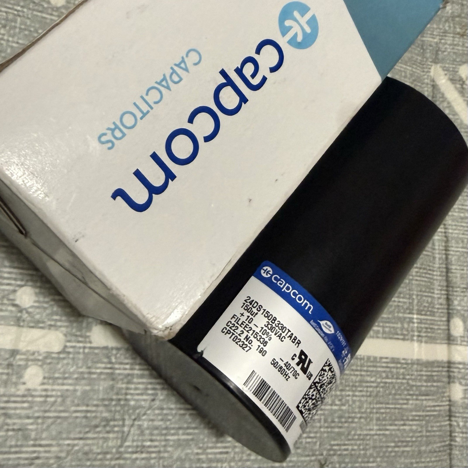 Capcom 150uF 330VAC Start Capacitor 24DS150B330TABR CPT02327 New