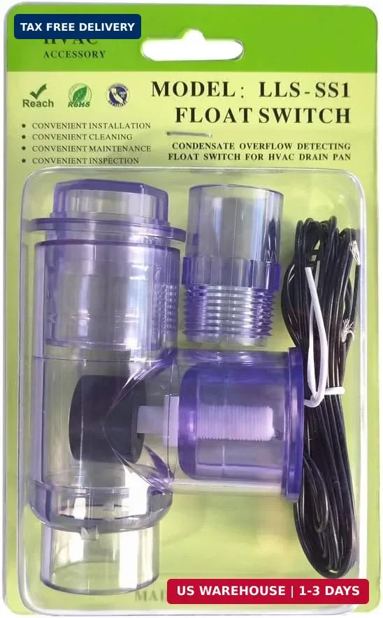 SS1 Condensate Overflow Float Switch Transparent Blue Overflow Safety Sensor Acc