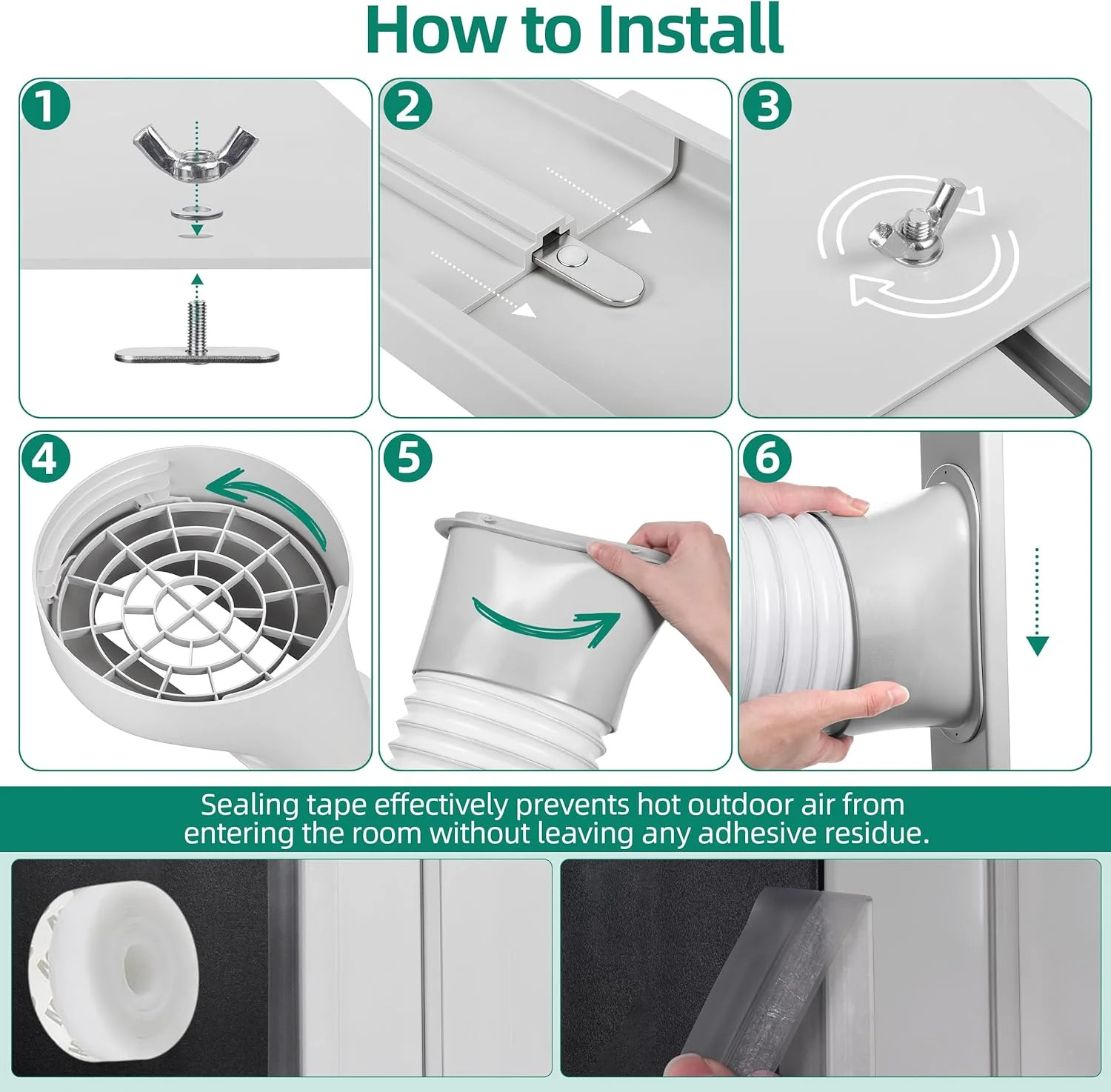 Portable Air Conditioner Window Kit: Adjustable Universal AC Seal Window Vent Ki
