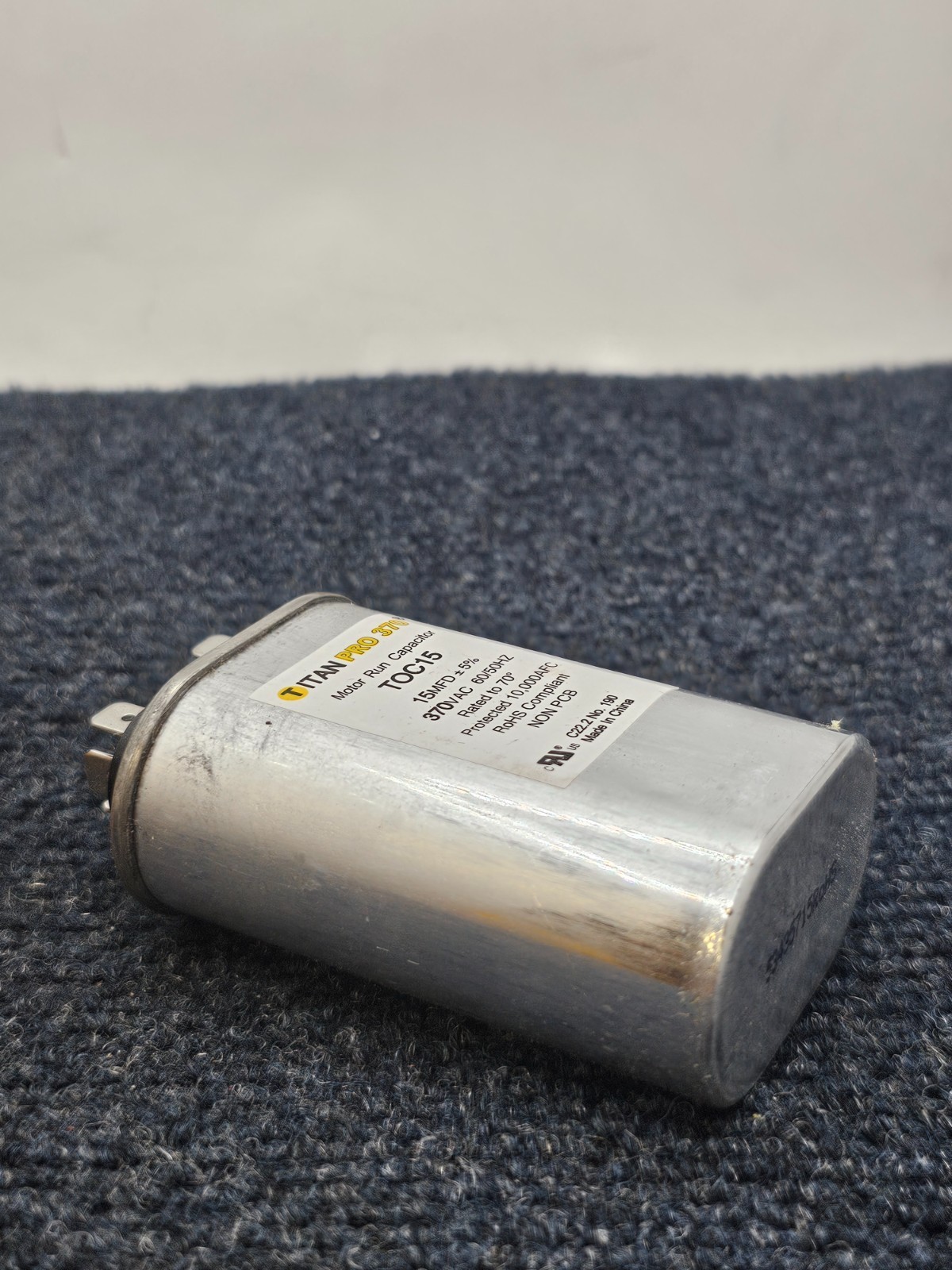 (QTY 4) Titan Pro TOC15 Motor Run Capacitor 370V 60/50 Hz 15 MFD