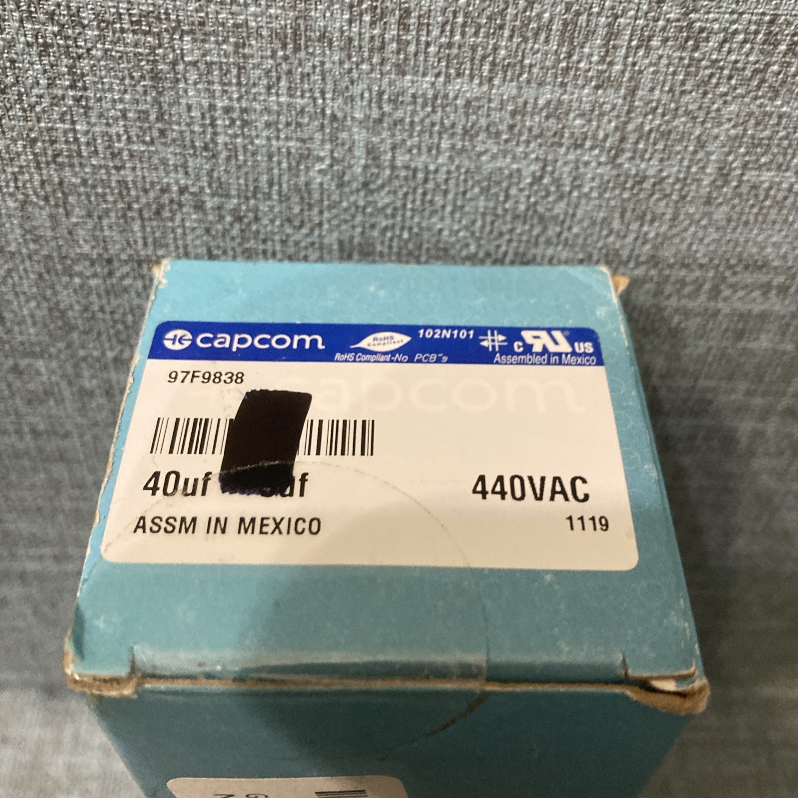 Capcom Dual Run Capacitor 40/5uf 440VAC Model 97F9838 MPN 97F9838 C4405R 40+5