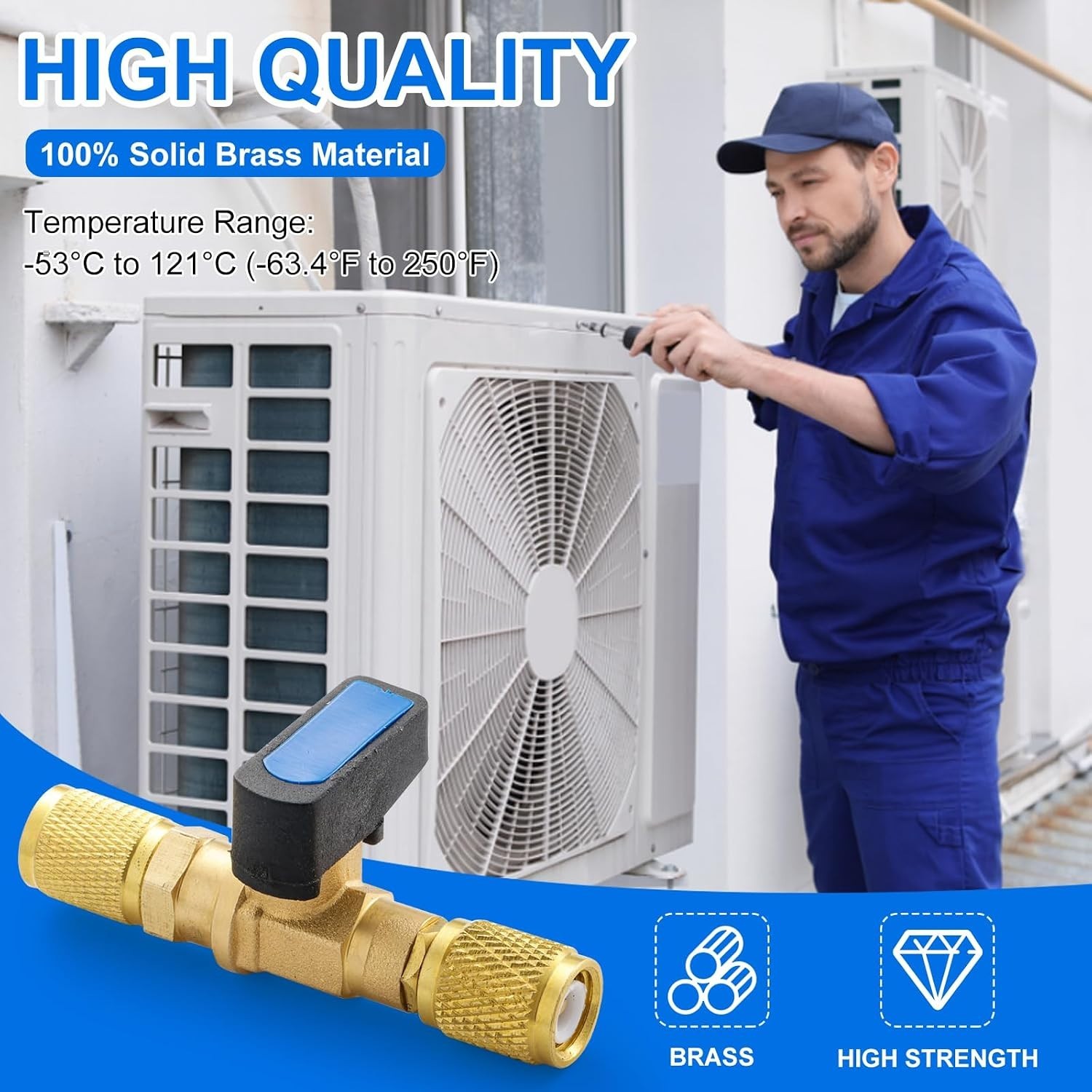 Versatile 1/4 SAE Female Ball Valve for HVAC Refrigerant Charging and Recovery