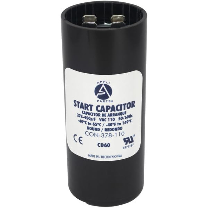 Appli Parts CON-378-110 Motor Start Capacitor 378-450 MFD Uf, 110-125 VAC. Unive
