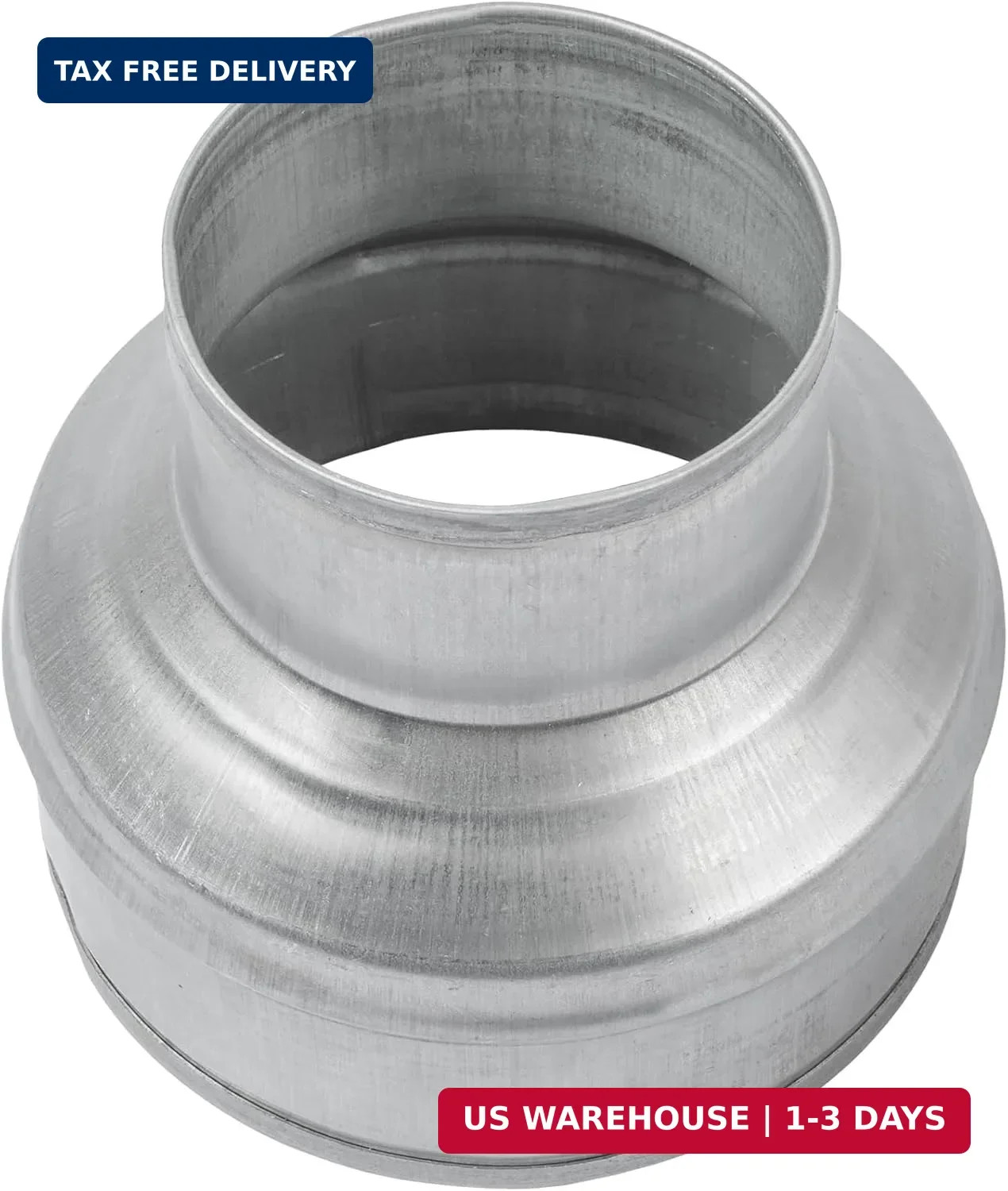 5″ to 3″ Inch Galvanized Steel Round Duct Reducer – Pipe Fitting Increaser Reduc
