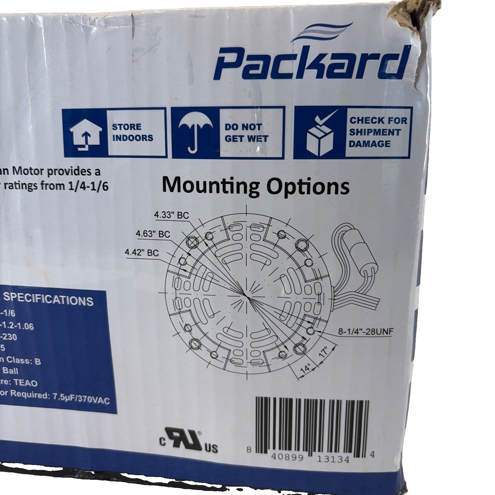 Packard 42-Frame Multi-Fit 1/4-1/6HP Condenser Fan Motor 208-Volt-230-Volt 60Hz