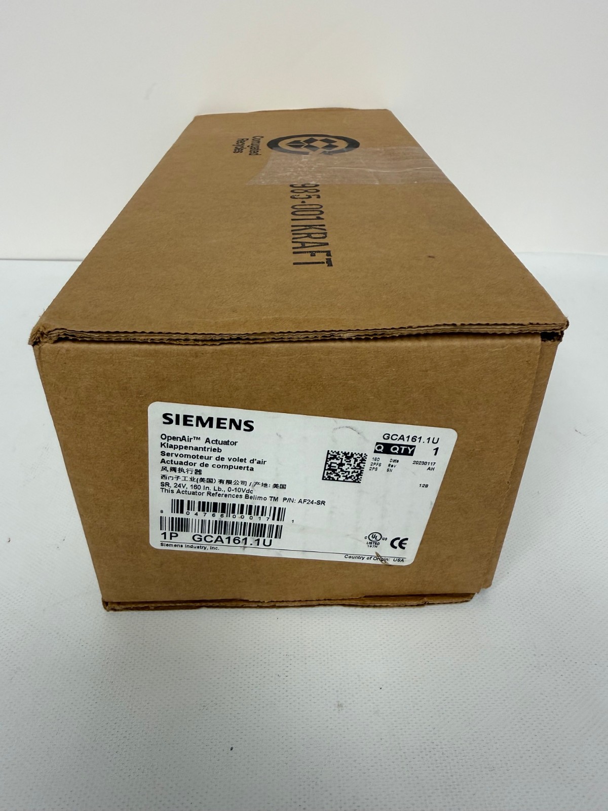 SIEMENS GCA161.1U OPENAIR ACTUATOR SR 24V 160IN LBS 0-10VDC NEW OPEN BOX