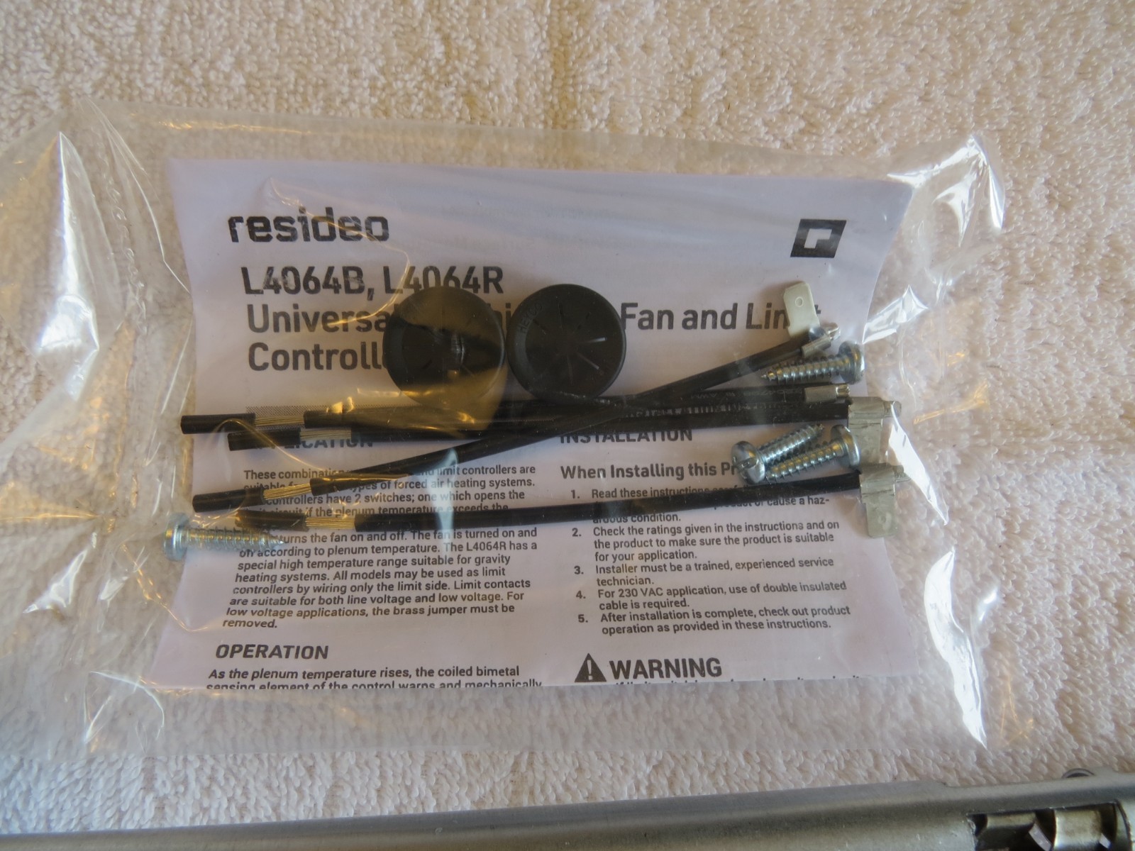 NEW RESIDEO [HONEYWELL] L4064B2210 COMBO FAN & LIMIT CONTROL 11-1/2″ INSERTION