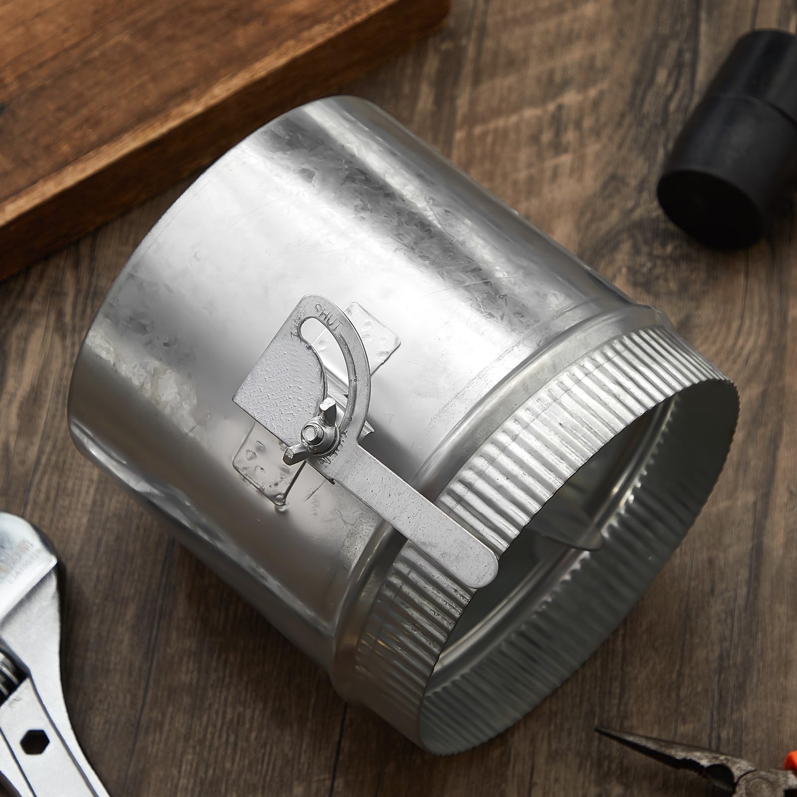 Therwen 6″ Backdraft Damper Duct Manual Volume Galvanized Air Adjustment
