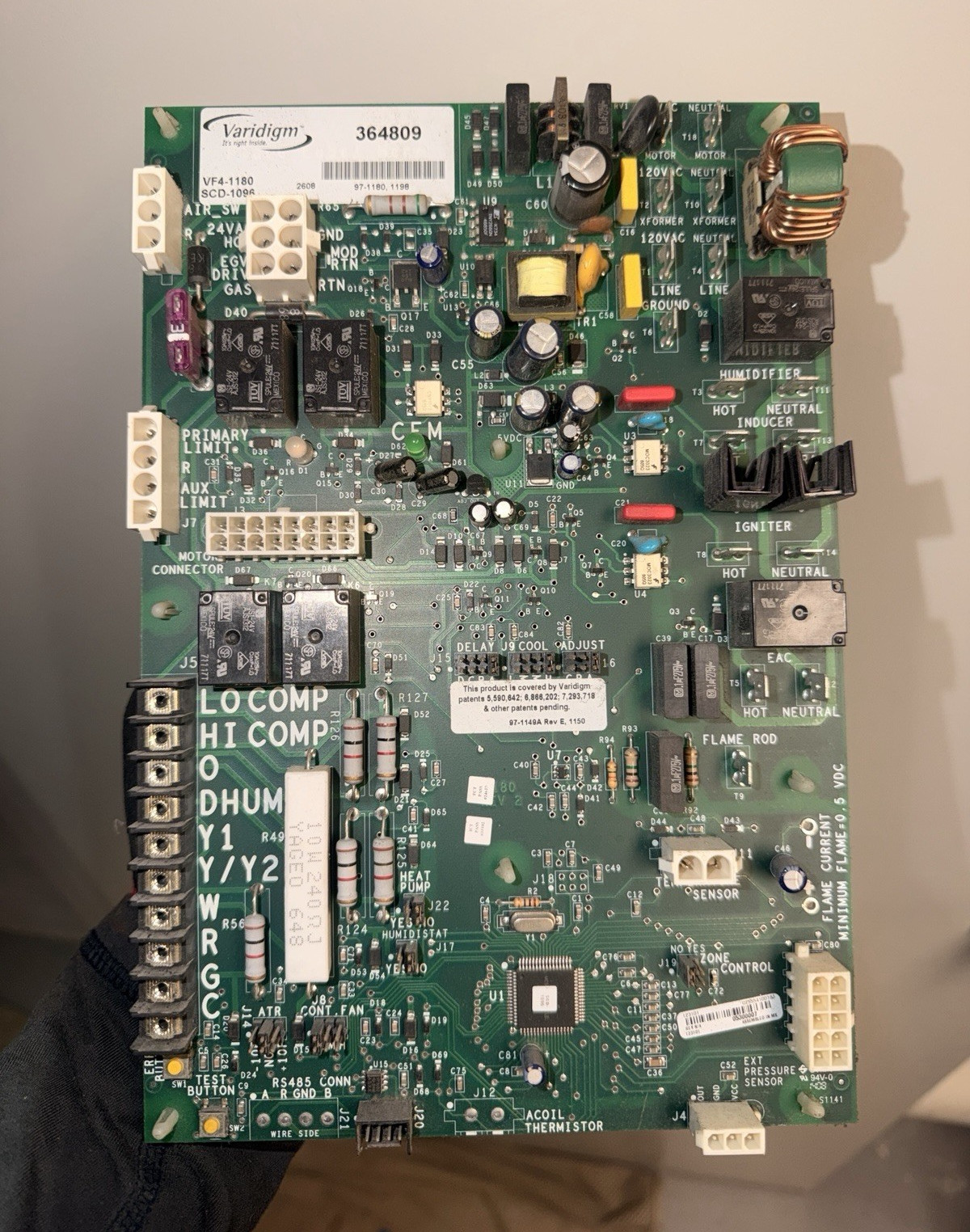 Varidigm Furnace Control Board PCB SCD-1096 364809 120V For York