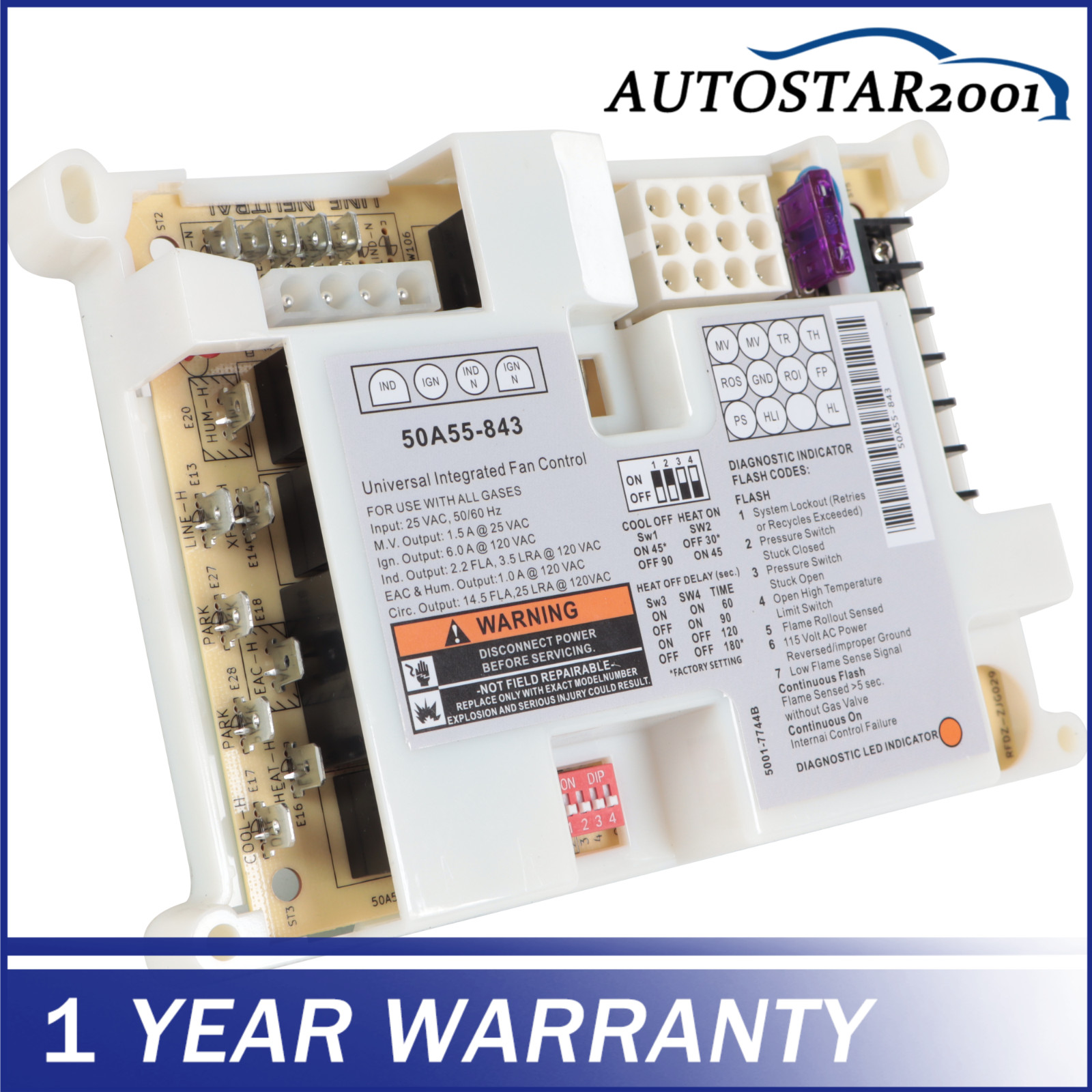 50A55-843 Fit For White Rodgers Lennox Integrated Furnace Control Board NEW
