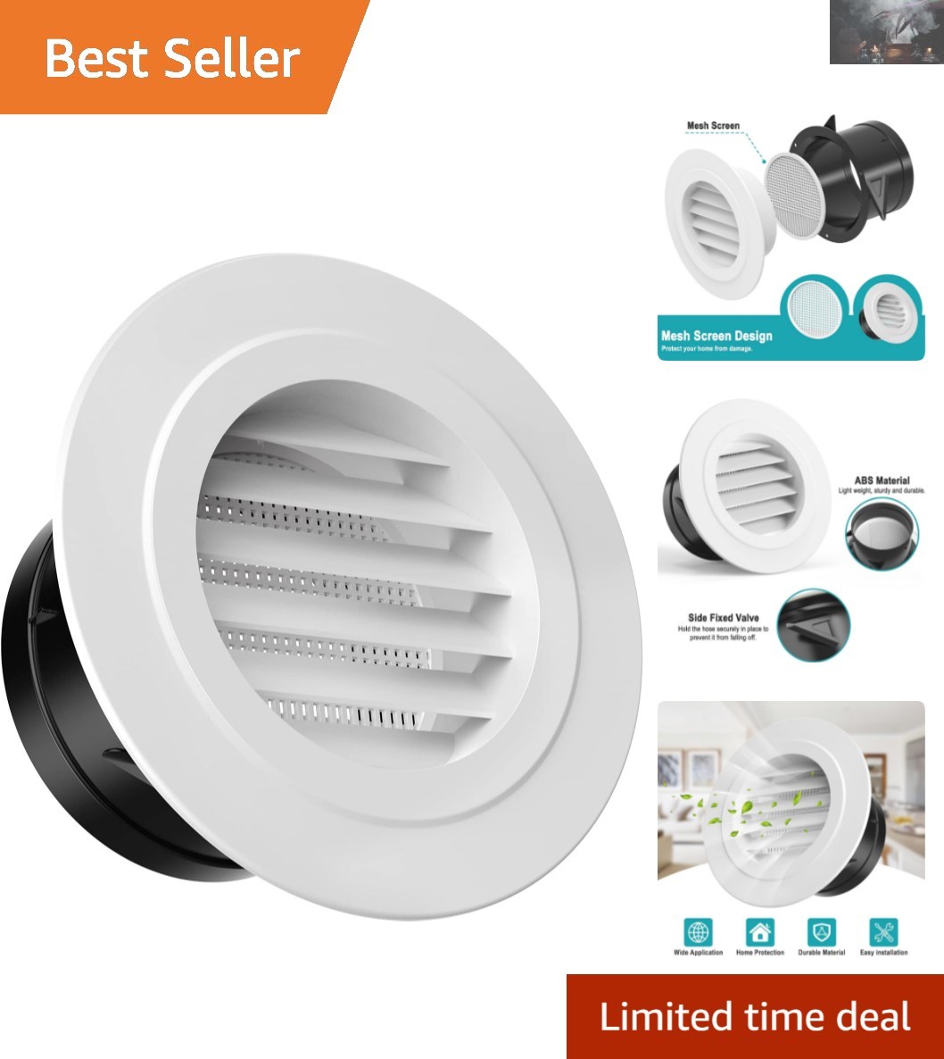 Portable 4 Inch Round Vent Cover – Durable and Easy to Install Exhaust Solution