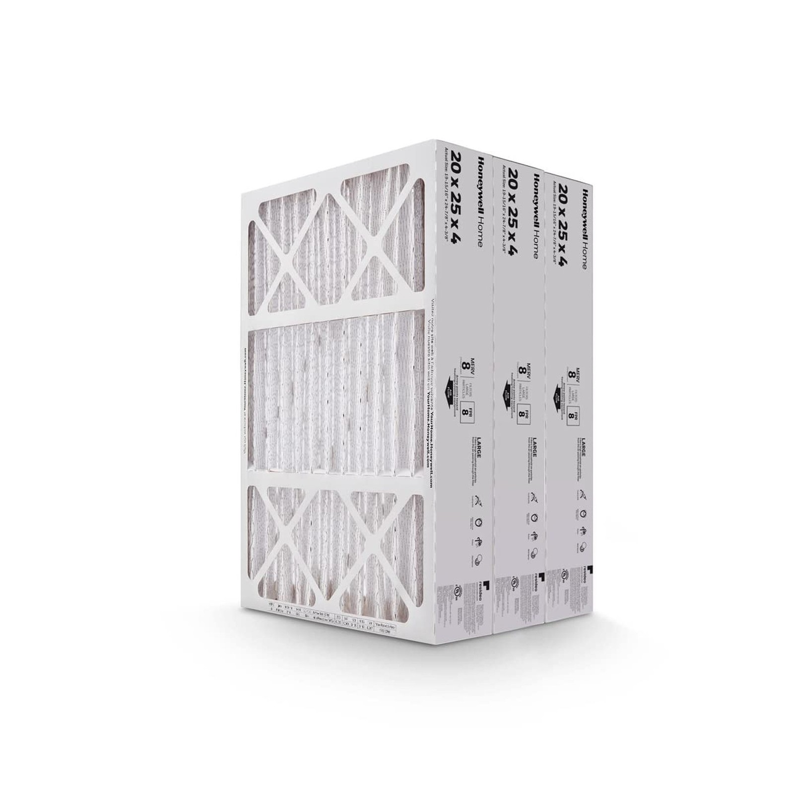 Honeywell Home 20x25x4 MERV 8, AC Furnace Air Filter, 3 PACK (CF100A1025-3PKA…