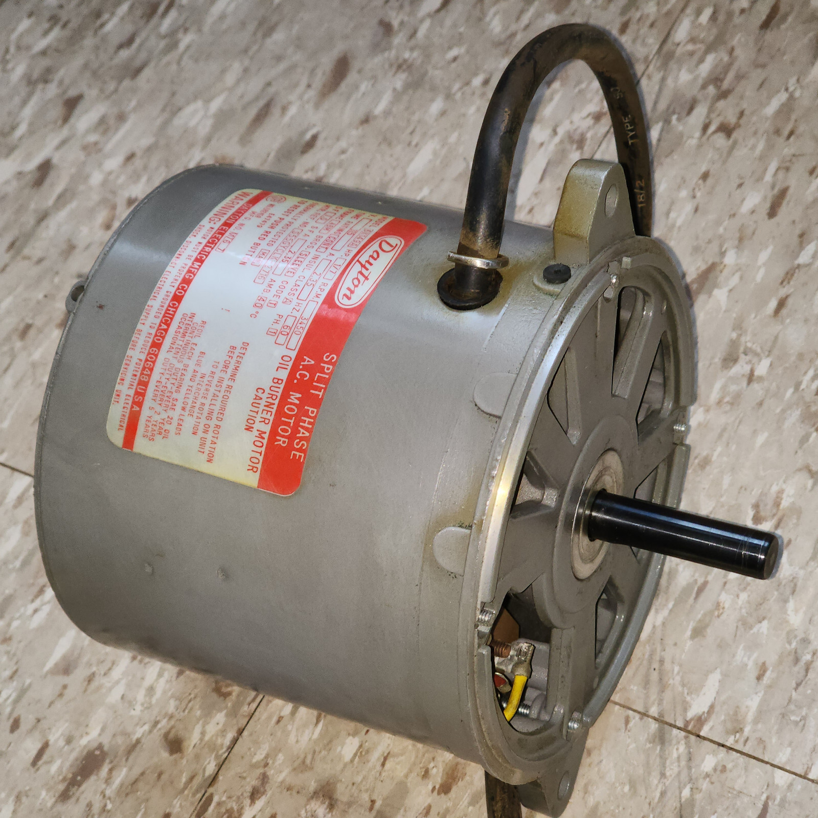 Dayton Motor 6K149C Split Phase Oil Burner Motor 3450rpm 48m Frame 1/7hp