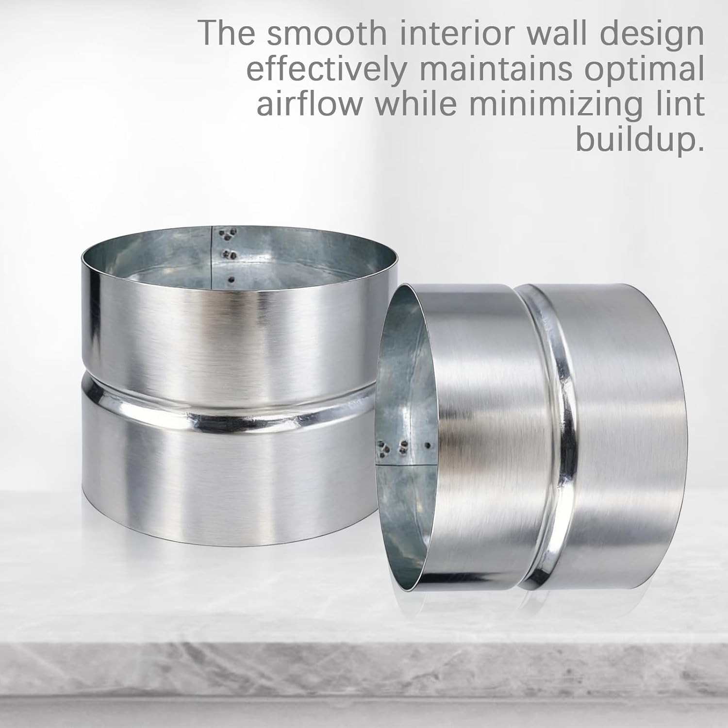 4 Inch Galvanized Metal Vent Duct Connector，Dryer Pipe Connection for Metal Drye