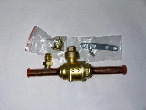 Refrigeration Ball Valve, HVAC Shut Off Valve w/ Access Port