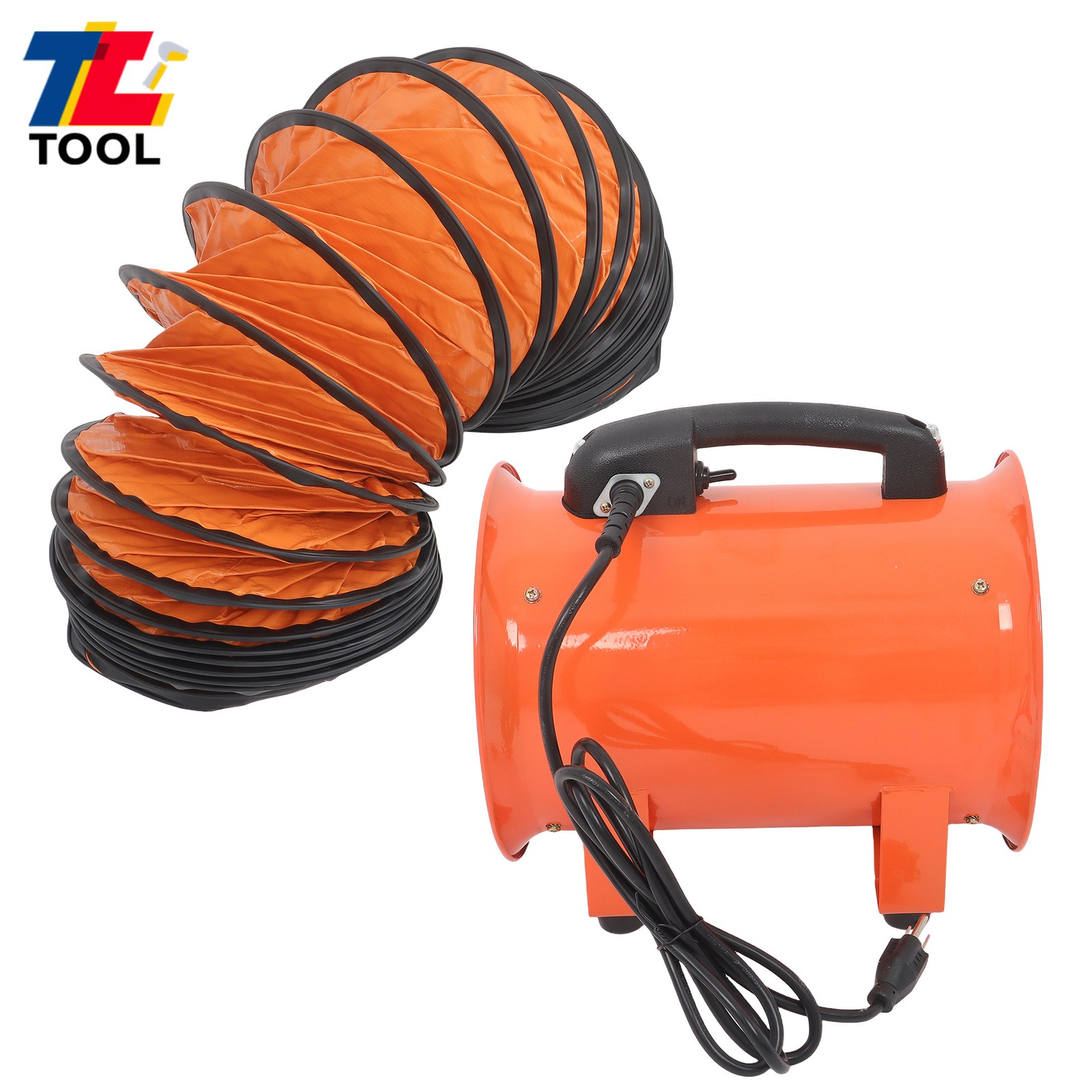 8 Inch Blower Fan 900CFM 3450RPM Portable Ventilator Blower w/ 16.4 Ft Duct Hose