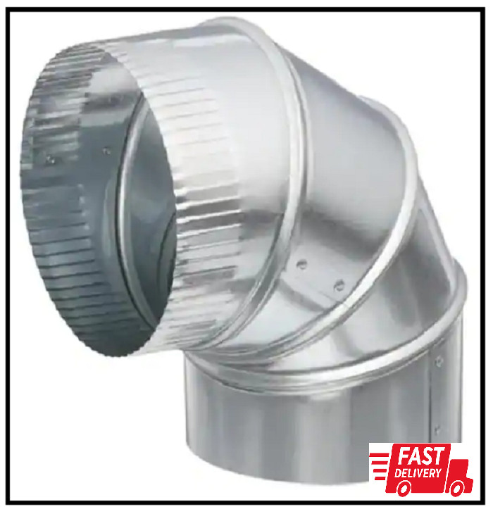 6 Inch 90 Degree Round Adjustable HVAC Duct Elbow Galvanized Steel