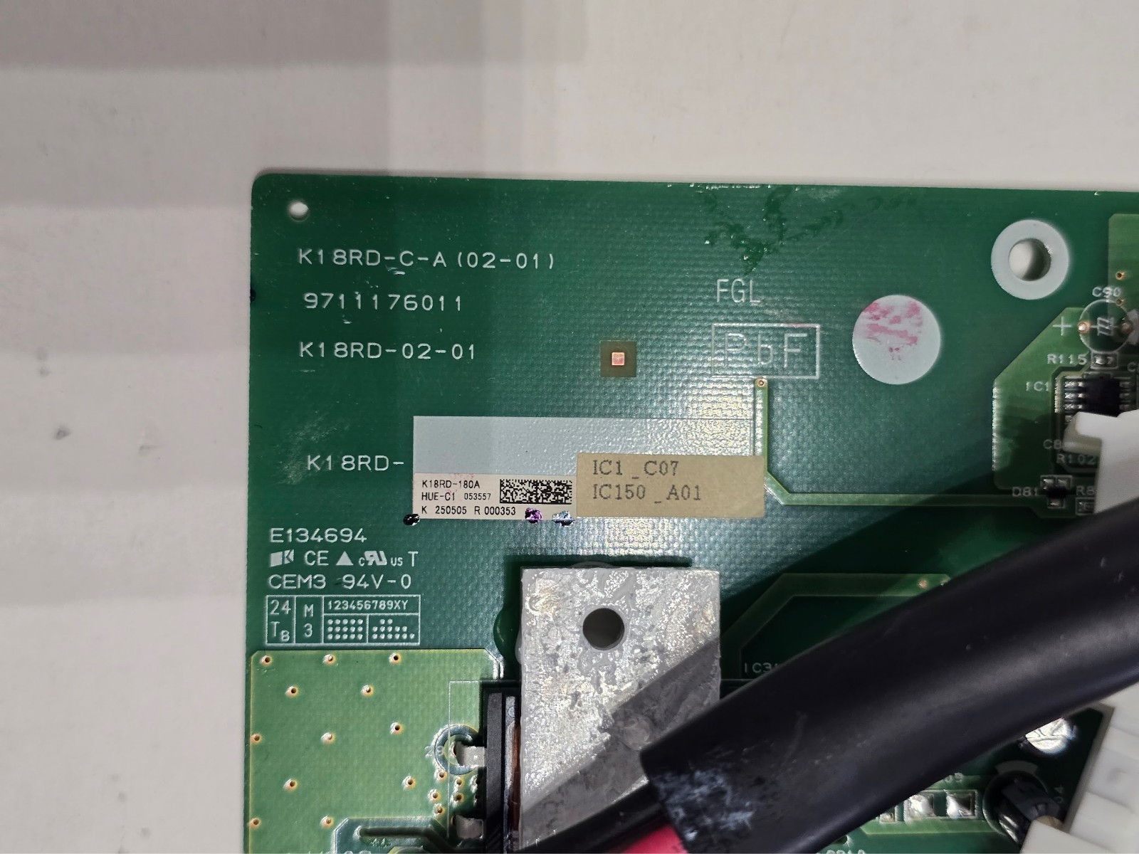 FUJITSU K18RD-C-A (02-01) 9711176011 AIR CONDITIONING CONTROL BOARD