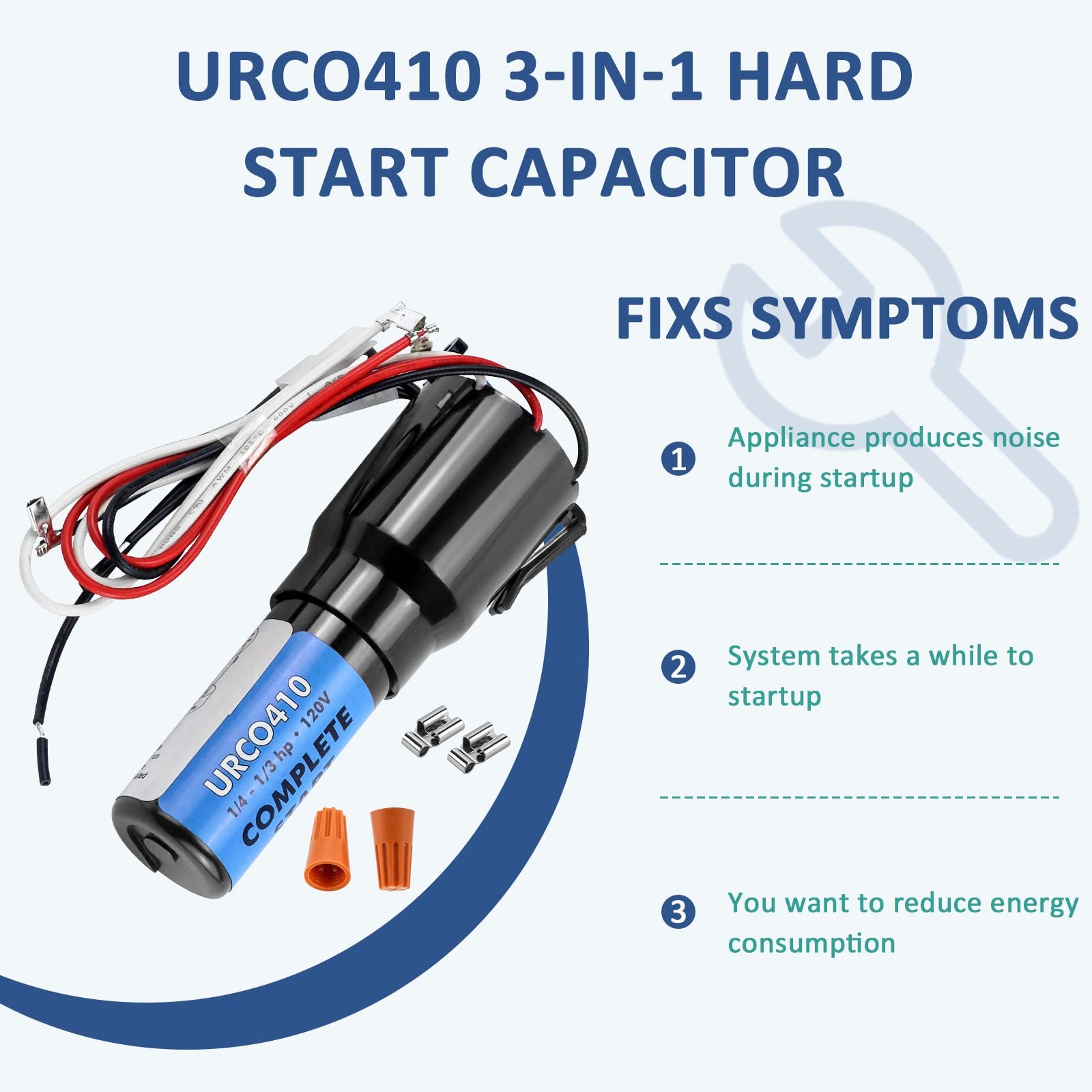 MIFLUS 3 in 1 Hard Start Capacitor Kit for Refrigerators-URCO410 Solid State…