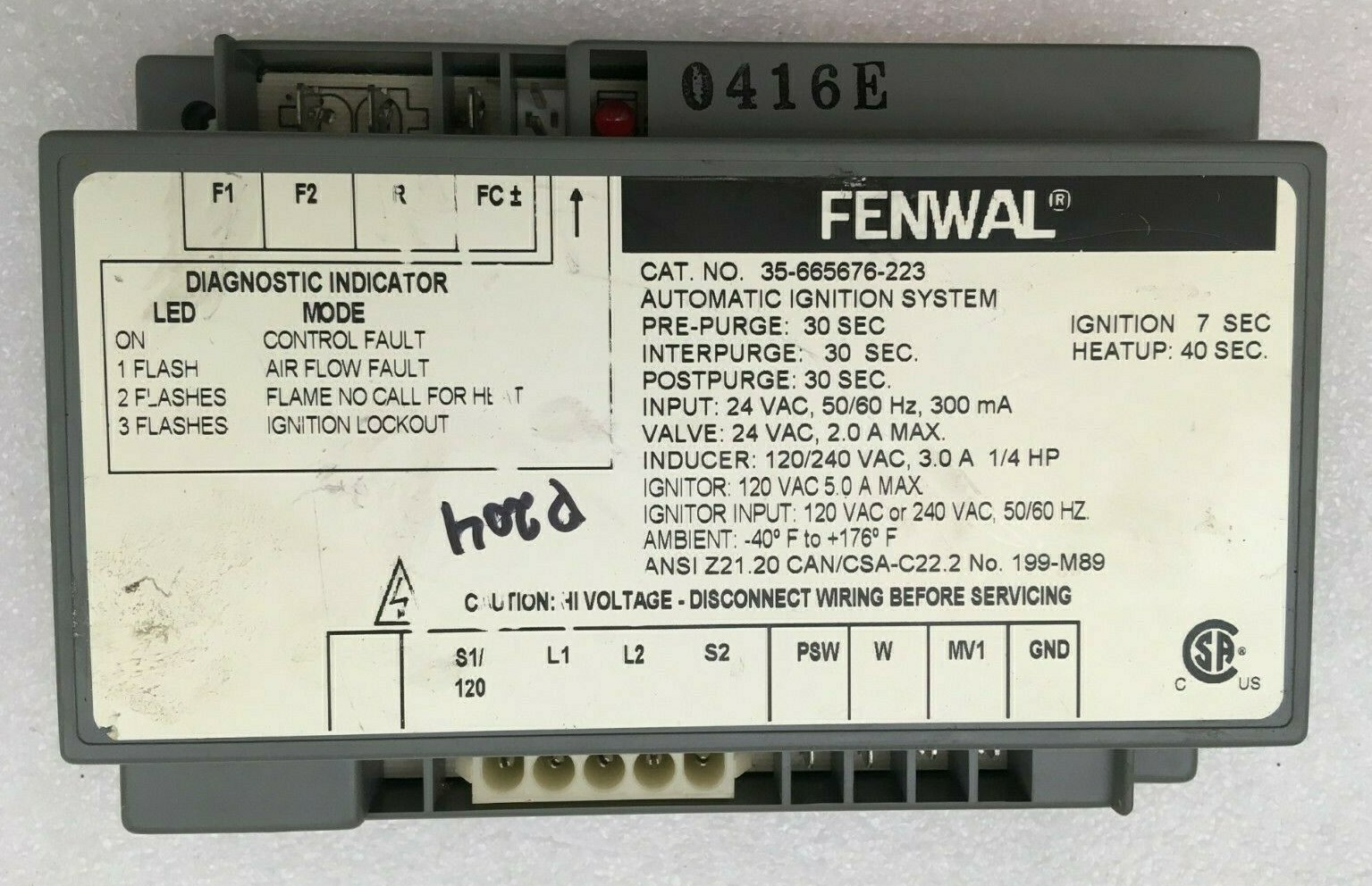 FENWAL 35-665676-223 Automatic Ignition Control System used FREE shipping #P204*